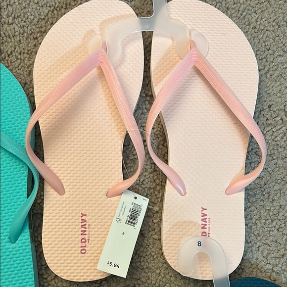 Old Navy Flip Flops Set - Aqua, light pink, Hot pink, Dark green - Picture 4 of 6